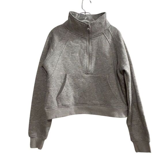 Unbranded Women's M Gray Half Zip Pullover Sweatshirt Kangaroo Pocket - Picture 2 of 13